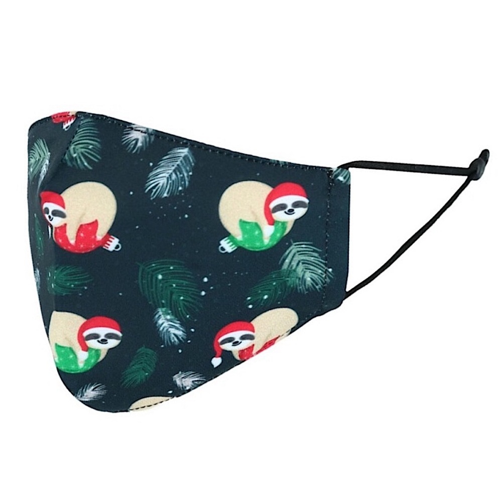 Care Cover Kid’s Protective Christmas Print Mask in Festive Sloths
